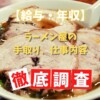 【給与・年収】ラーメン屋の手取り、仕事内容