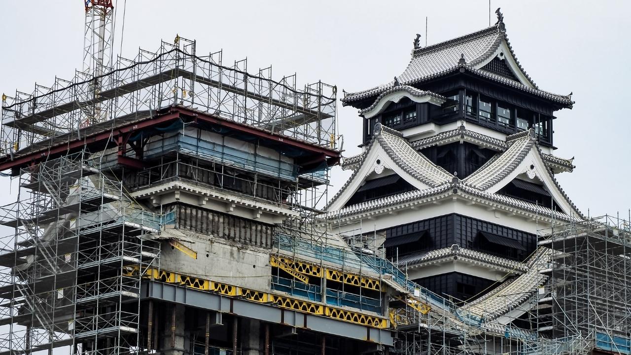復興中の熊本城（工事中）